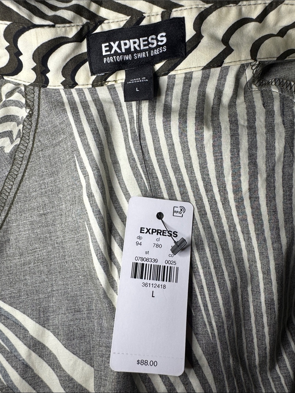 Express Portofino Shirt Dress Size Large New With Tags - Picture 5 of 8